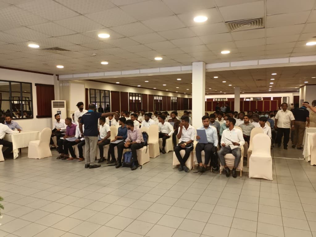 Turkey recruitment interview hall with candidates seated in rows